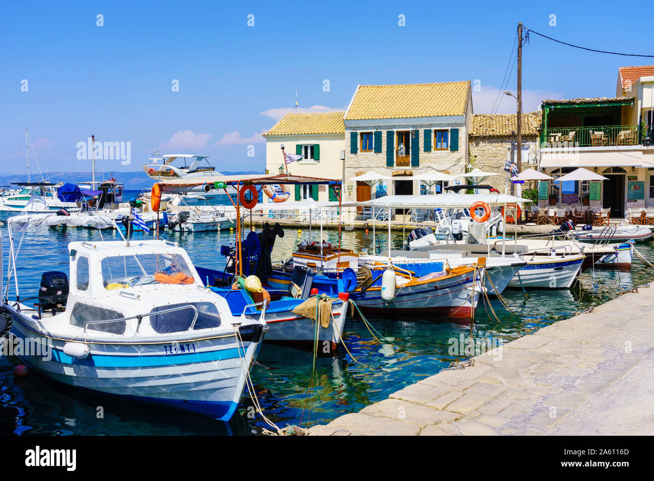 Loggos (Longos), Paxos, îles Ioniennes, îles grecques, Grèce, Europe Banque D'Images