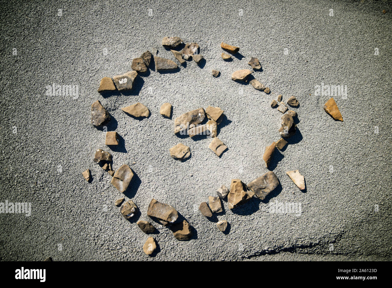 Cailloux dans une région aride de l'Espagne. Banque D'Images