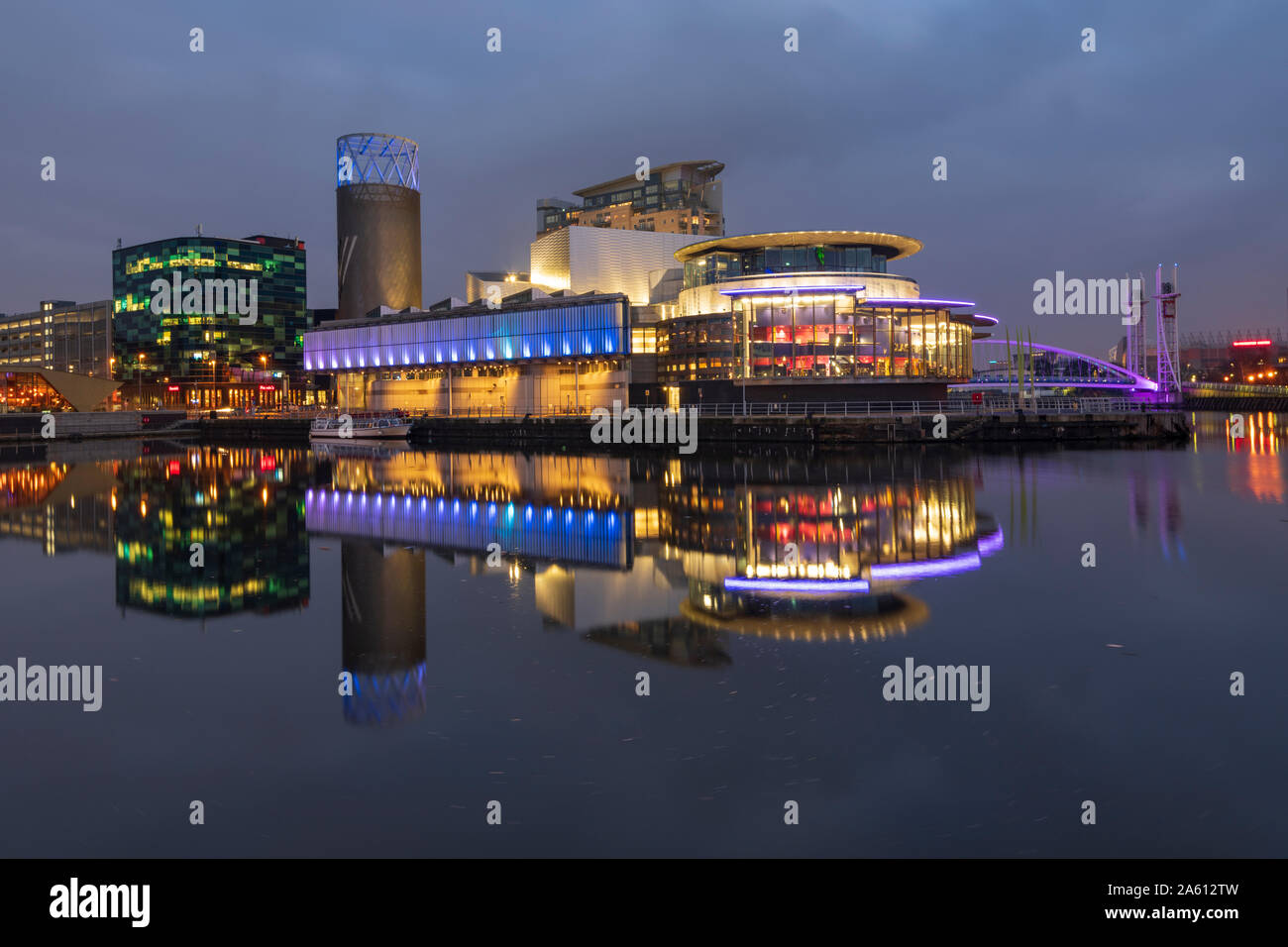 Le Lowry Theatre à MediaCity UK, Salford Quays, Manchester, Angleterre, Royaume-Uni, Europe Banque D'Images