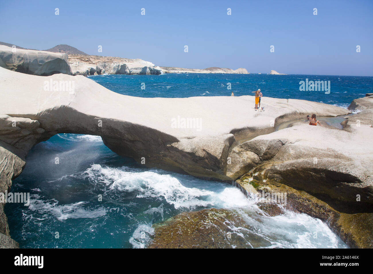 Plage de Sarakiniko, île de Milos, Cyclades, îles grecques, Grèce, Europe Banque D'Images