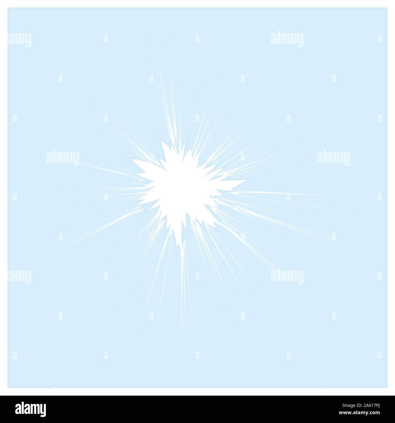 Casse du verre transparent sur fond blanc. Fenêtre fissurés. Trou de balle avec des fissures. Texture concassée Illustration de Vecteur