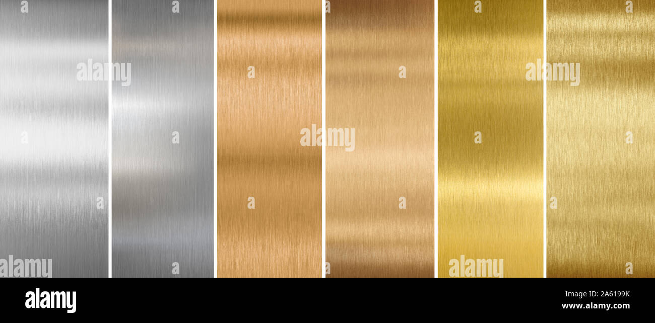 Différentes plaques de métal brossé collection Banque D'Images
