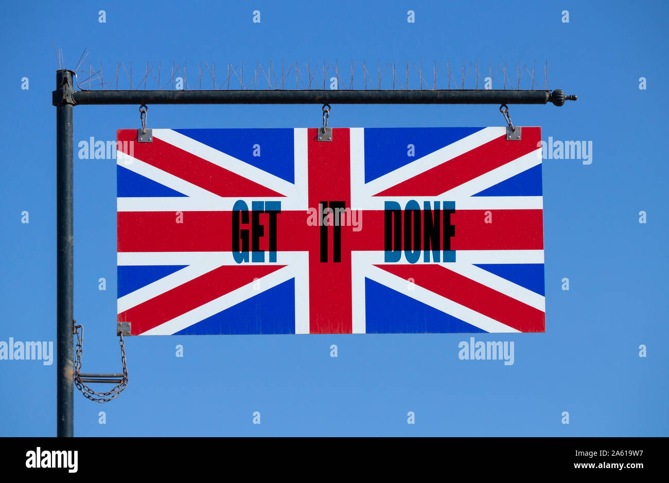 Brexit. L'Obtenir fait sur Union Jack flag. Banque D'Images