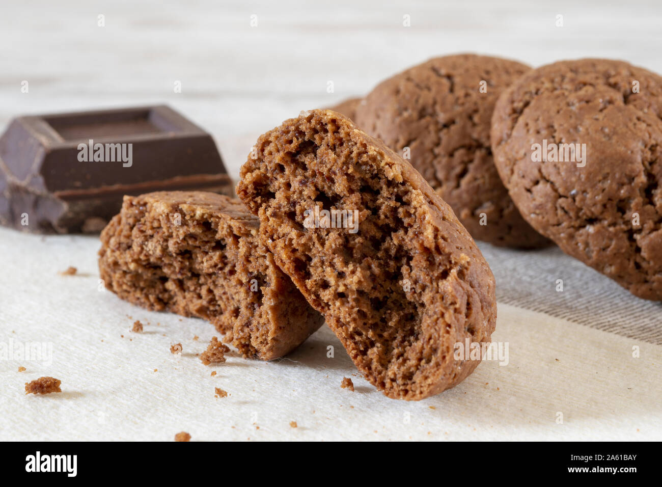 Biscotti della Nonna al cioccolato fondente primo piano Banque D'Images