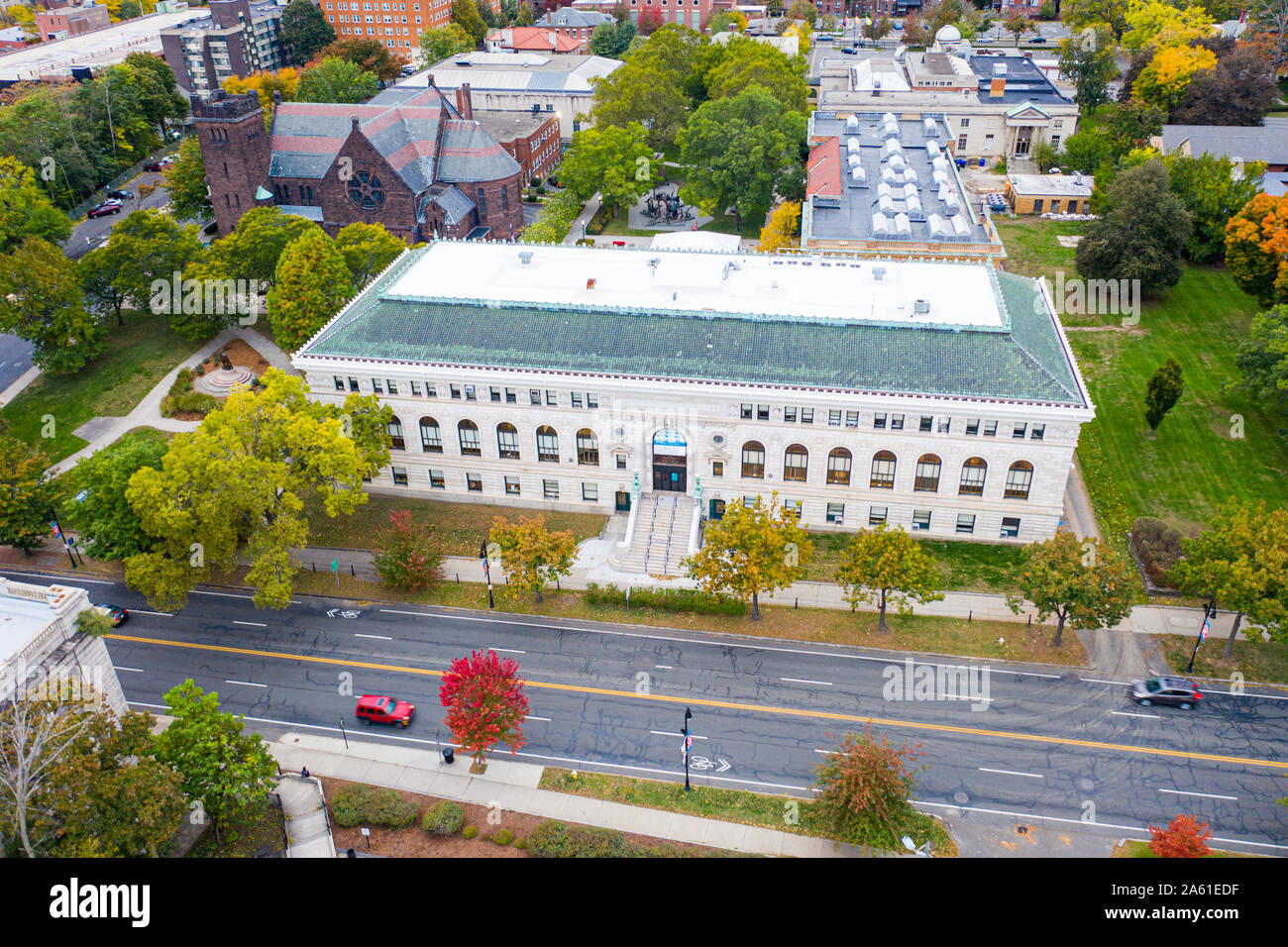 La Bibliothèque centrale de Springfield, Springfield, Massachusetts, USA Banque D'Images
