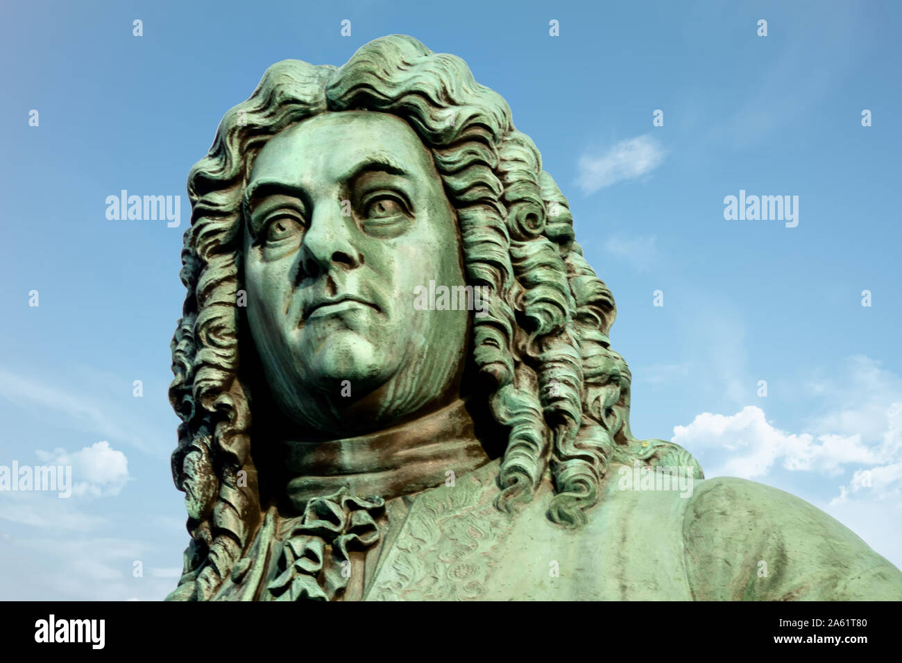 Halle (Saale), George Frideric Handel Statue détail face à l'Allemagne Banque D'Images