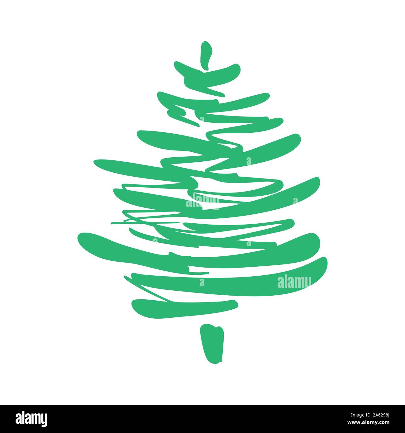 Vector vert sapin de Noël stylisé griffonnés logo. Doodle noël dessinés à  la main, élément de design de carte de vœux, bannière, poster Image  Vectorielle Stock - Alamy