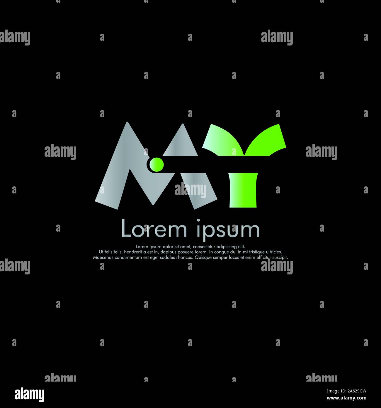 M A MON logo Vector abstract concept initial Illustration de Vecteur