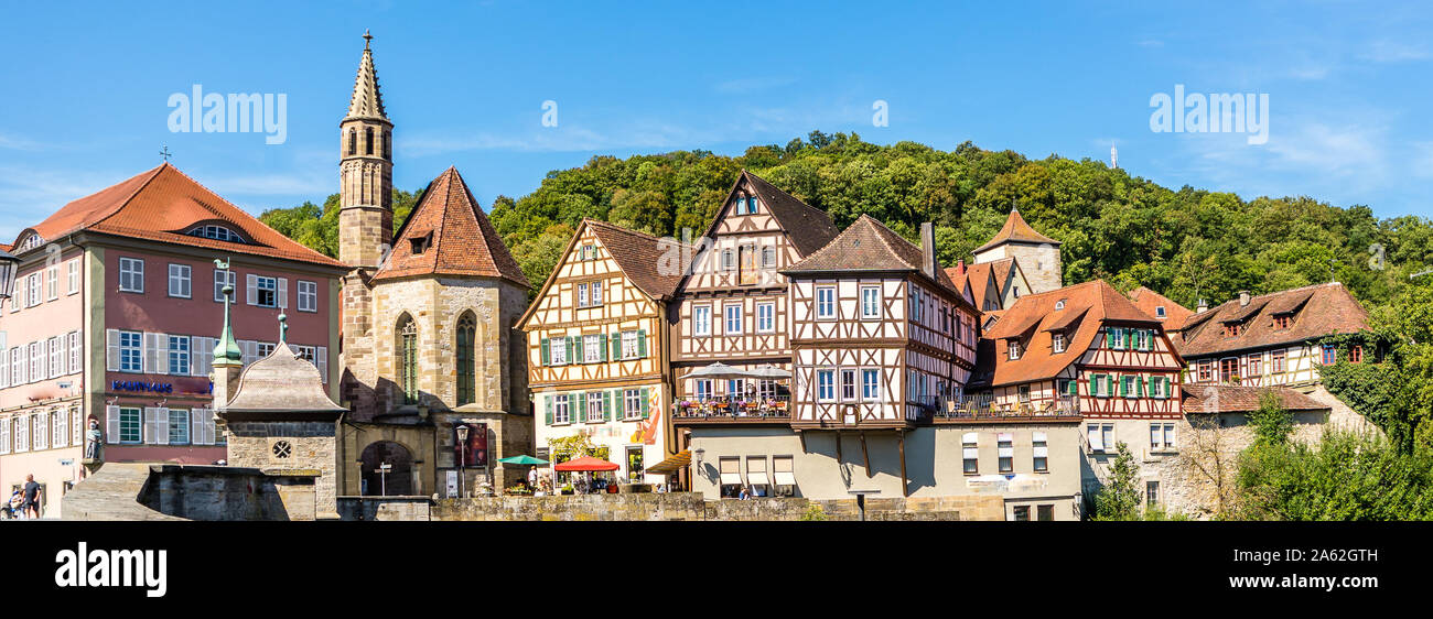 Skyline de Schwäbisch Hall en Allemagne Banque D'Images