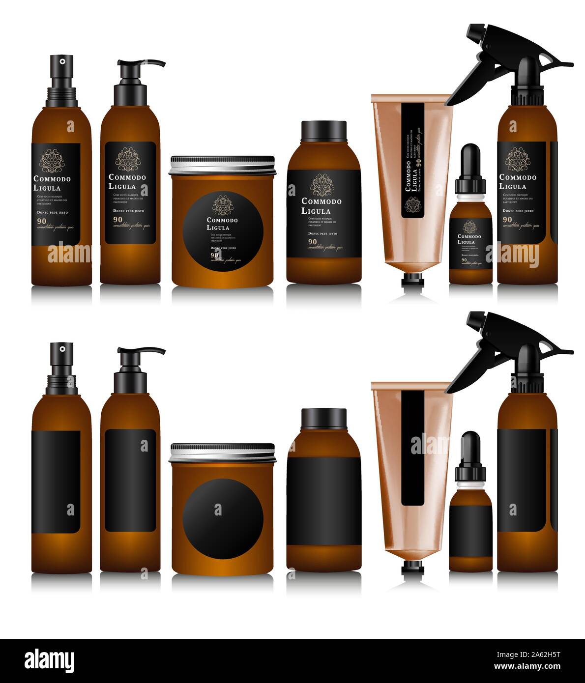 Bouteille marron réaliste pour cosmétique Illustration de Vecteur