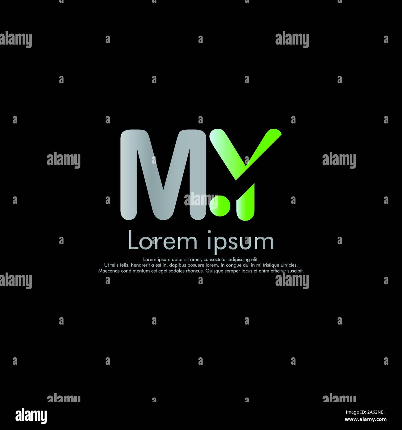 M A MON logo Vector abstract concept initial Illustration de Vecteur
