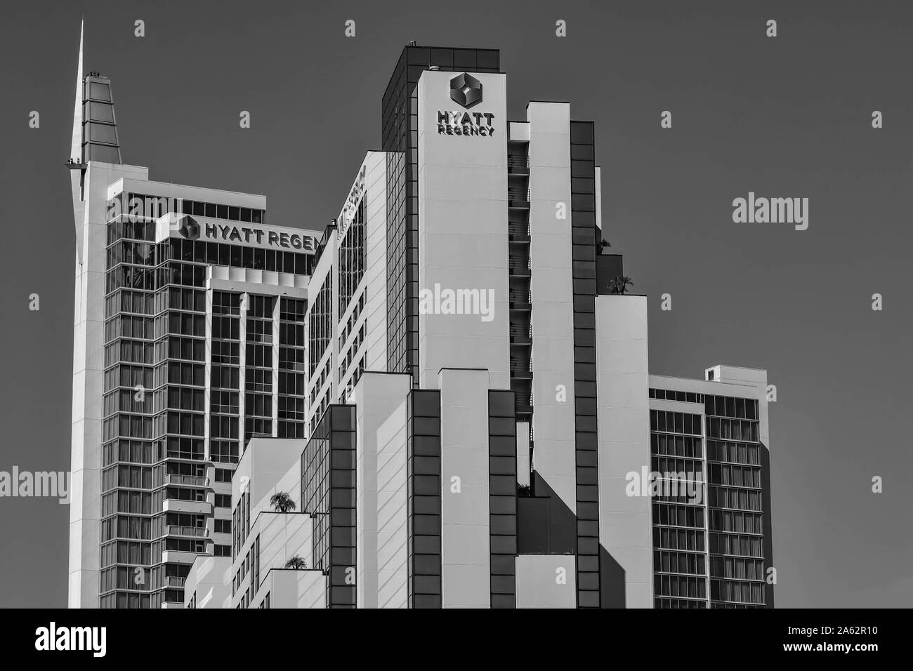 Orlando, Floride. Le 12 janvier 2019. Vue de dessus de l'hôtel Hyatt Regency at International Drive Area Banque D'Images