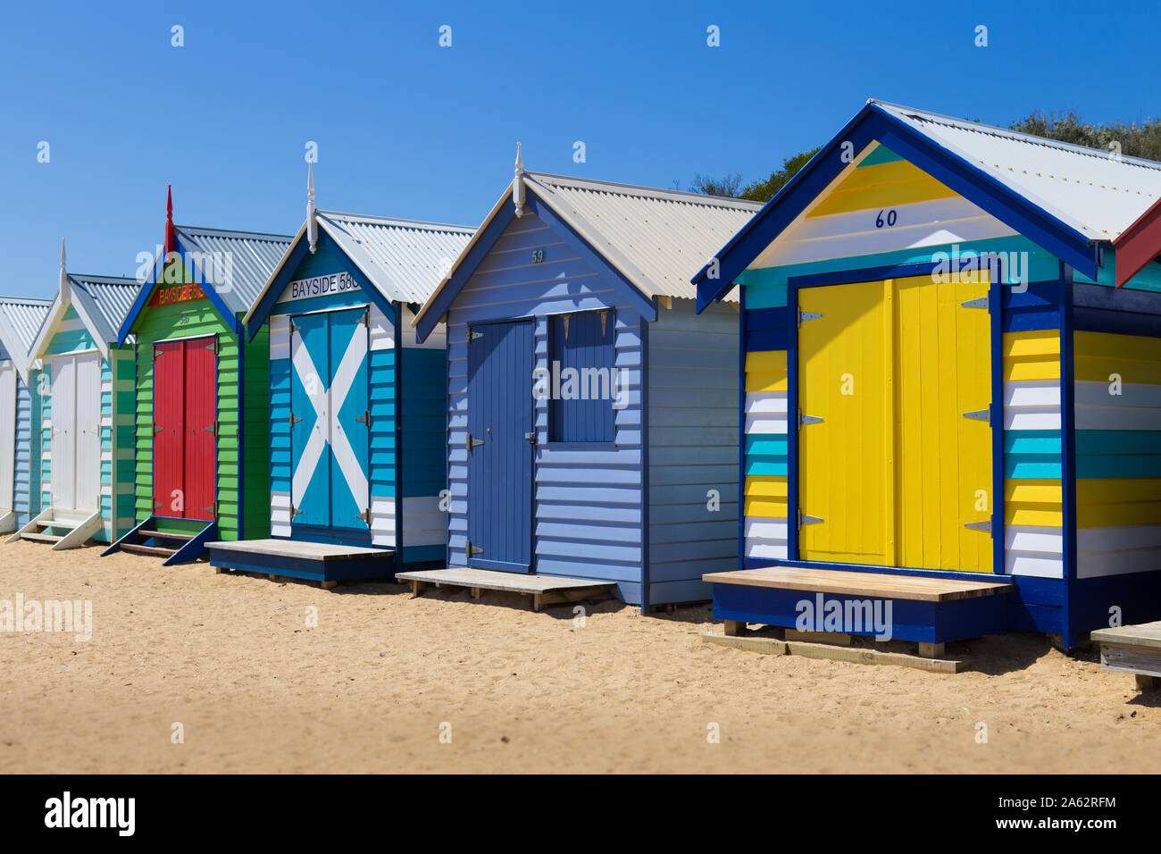 ShBeach Hut coloré à Brighton Beach, Melbourne, Australie Banque D'Images