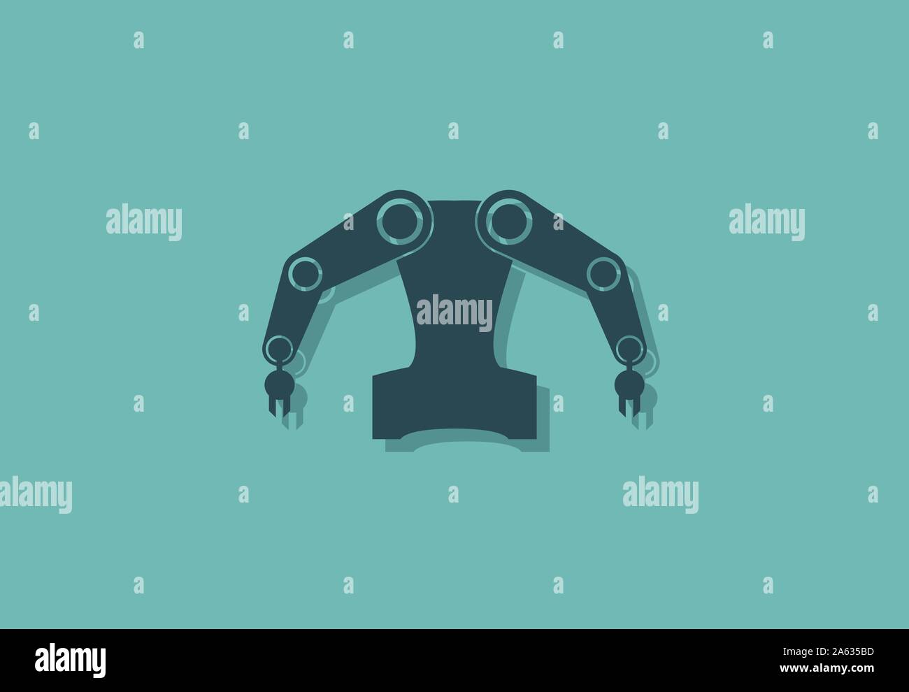 Robot collaboratif cobot, conçu pour travailler directement avec les gens dans un espace commun. Illustration de Vecteur