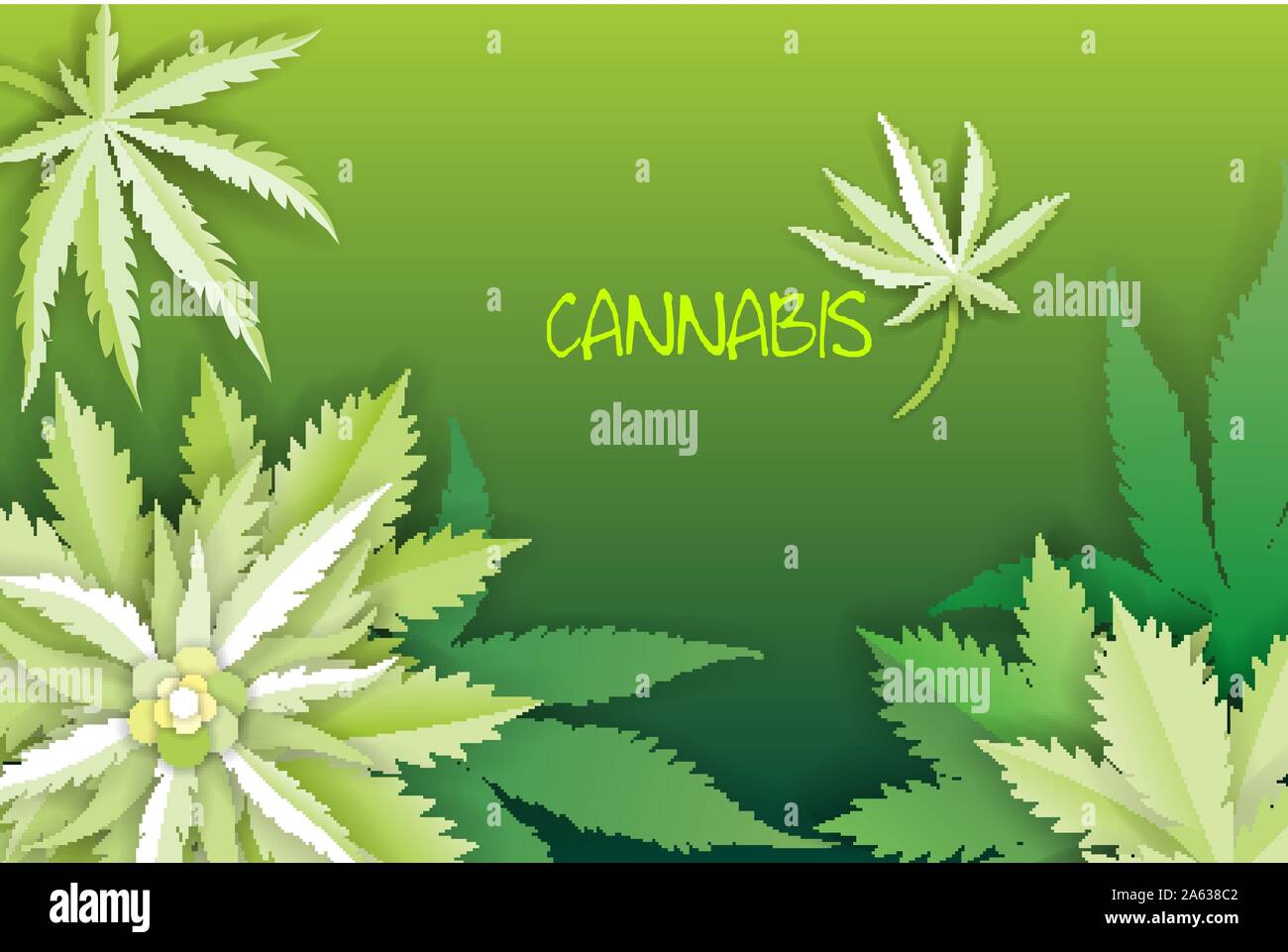 Coupe papier ou feuilles de marijuana médicale de cannabis logo Illustration de Vecteur
