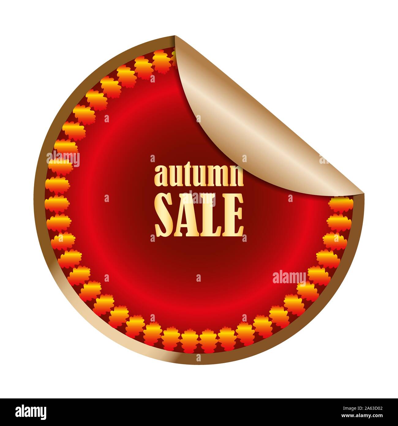 Vente de saison automne label. Illustration de Vecteur