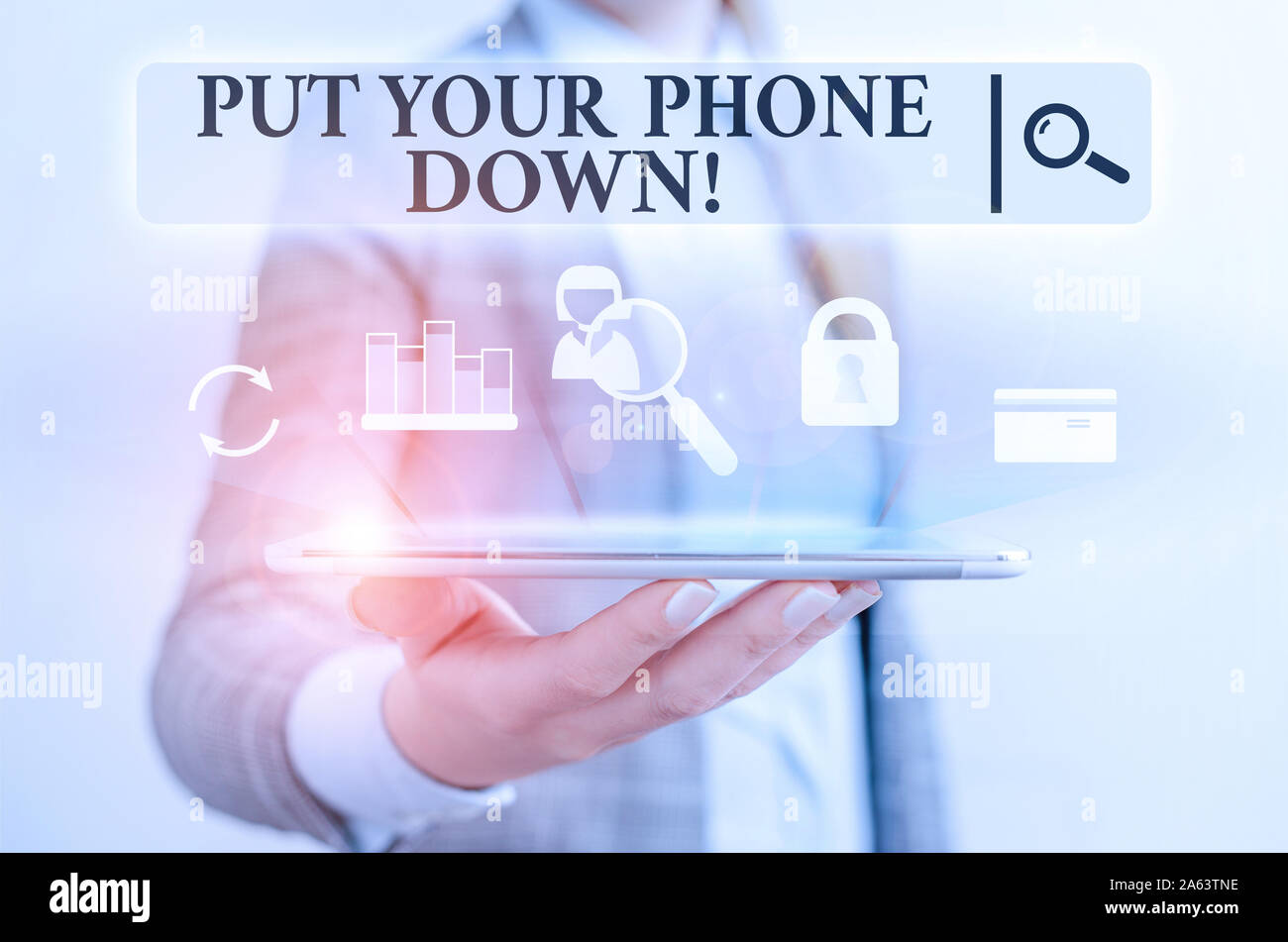 Signe Texte Montrant Placez Votre Telephone Vers Le Bas Photo D Entreprise Fin De Texte Connexion Telephone Appelant Dire Au Revoir La Presentation Part Lueur Bleue Icones Texte Futuris Photo Stock Alamy