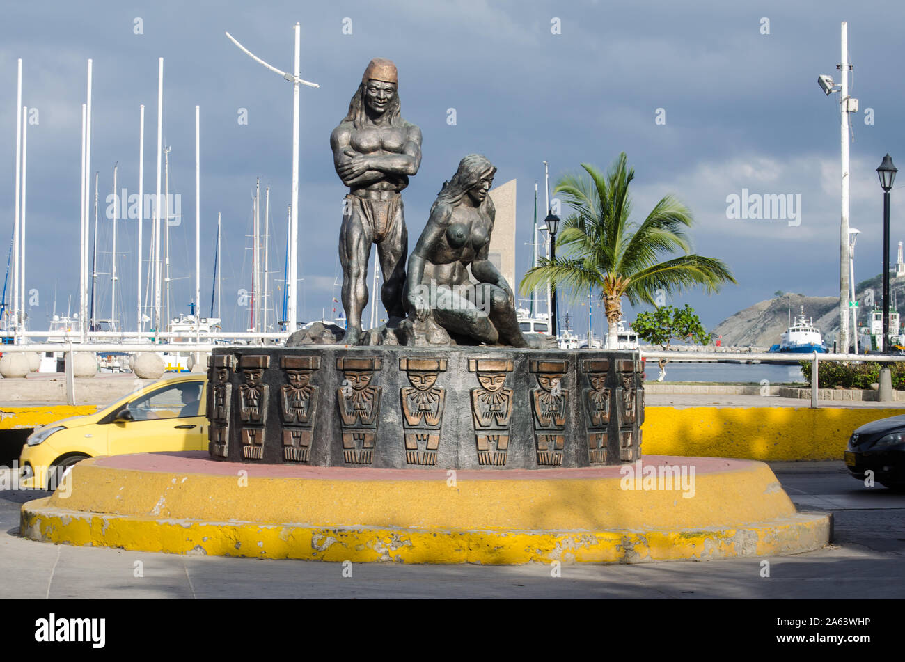 Monument au peuple Tayrona à Santa Marta Banque D'Images Monument au peuple Tayrona à Santa Marta Banque D'Images