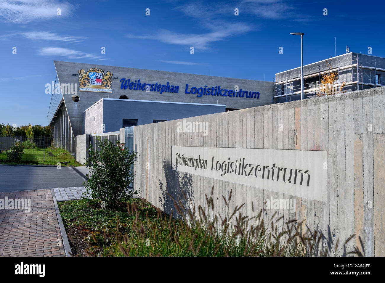 Freising, Allemagne - le 11 octobre. 2019 : Centre Logistique de la brasserie d'État de Bavière dans le Weihenstephan 85399 zone industrielle, Bavière, Allemagne Banque D'Images