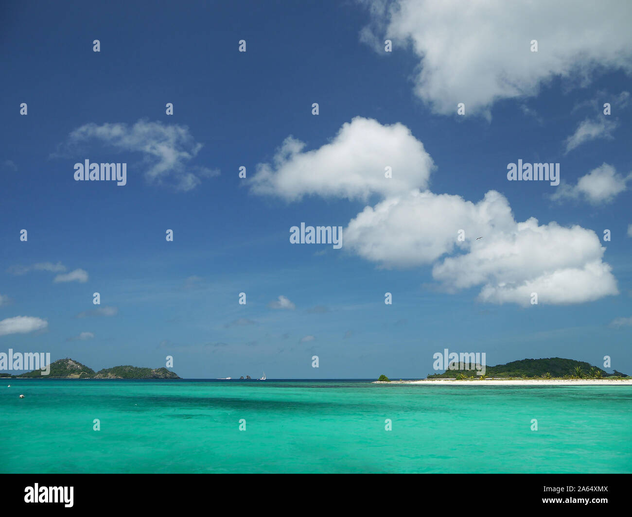 L'île de Sable, Carriacou, Grenadines, Iles du Vent, les Caraïbes orientales Banque D'Images
