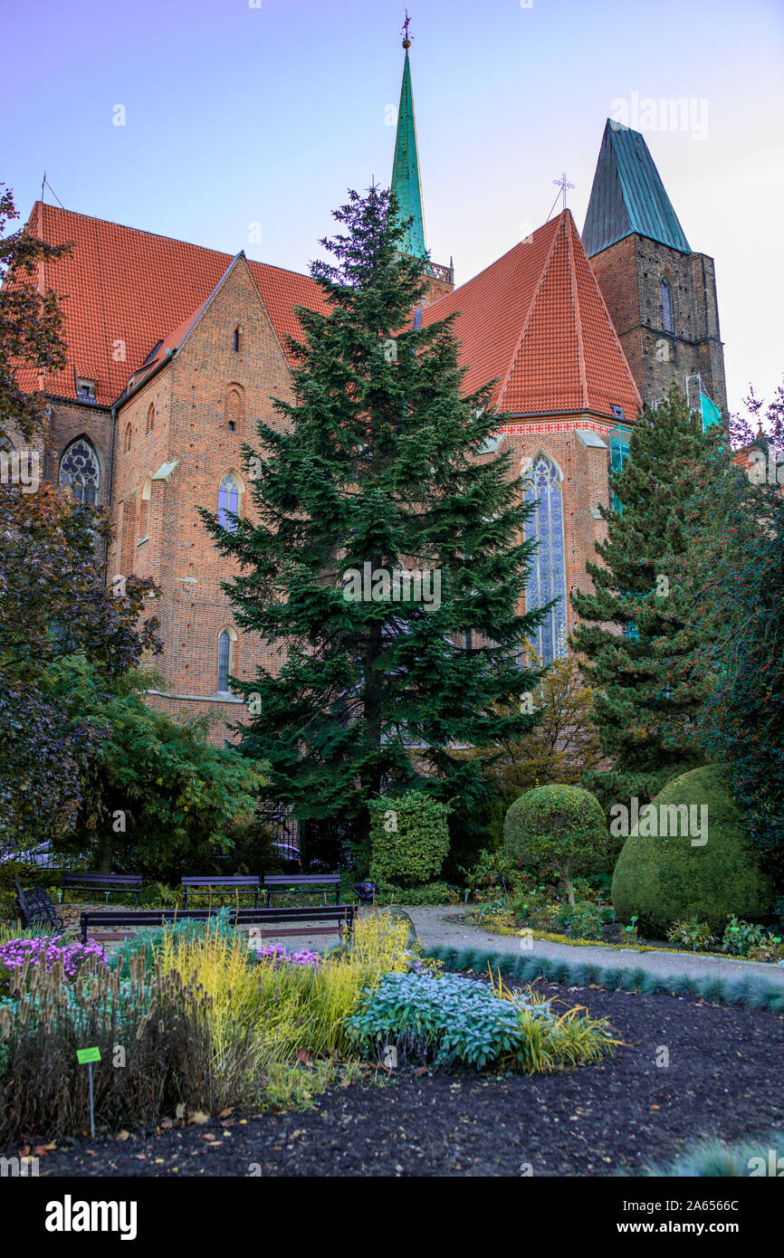 Jardin botanique de Wroclaw, Pologne. Le jardin a été construit de 1811 à 1816 à l'île de la cathédrale (Ostrow Tumski), la partie la plus ancienne de la ville. Banque D'Images