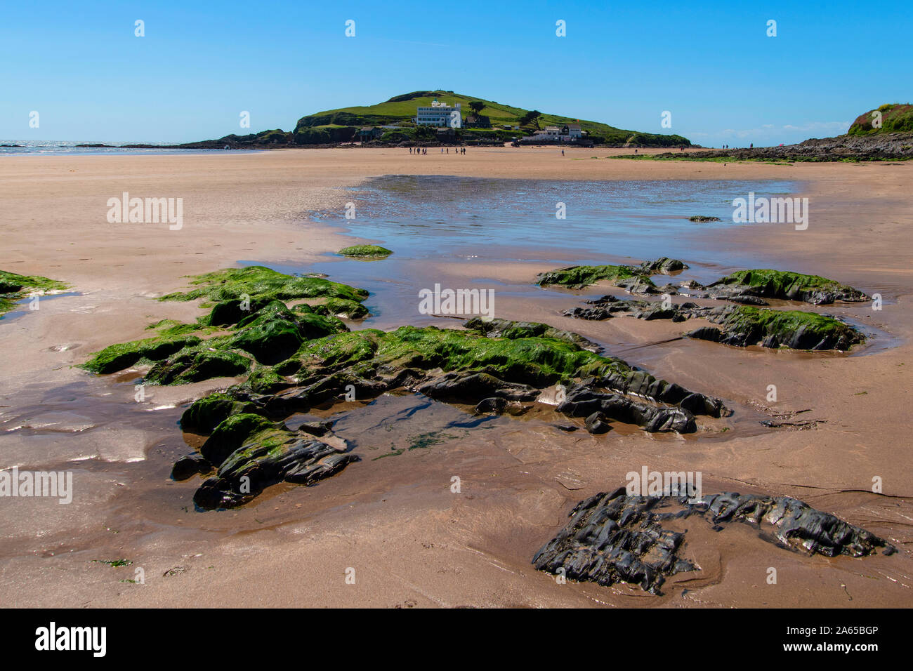 La plage à Bigbury on Sea dans le sud du Devon Banque D'Images