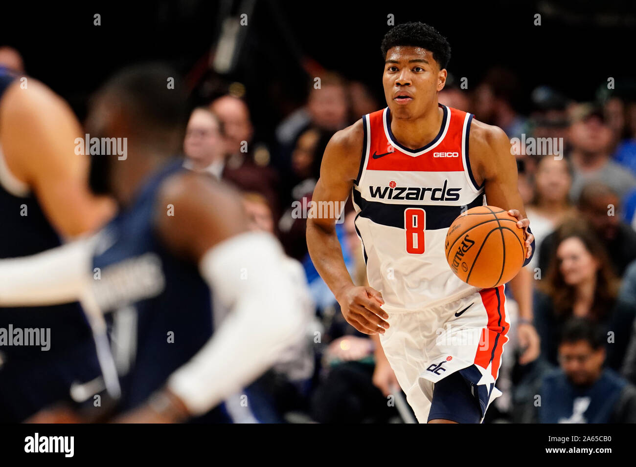 Washington Wizards' Rui Hachimura pendant le match de basket NBA entre Washington Wizards 100-108 Dallas Mavericks à l'American Airlines Center de Dallas, Texas, United States, 23 octobre 2019. Credit : AFLO/Alamy Live News Banque D'Images