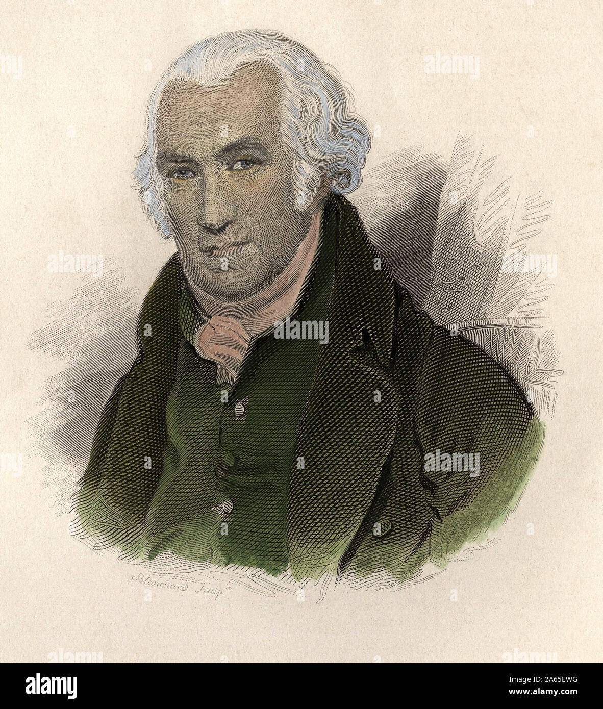 Portrait de James Watt (1736-1819), et ingenieur mecanicien ecossais. dans 'Portraits des hommes utiles', 1833-1836. Banque D'Images