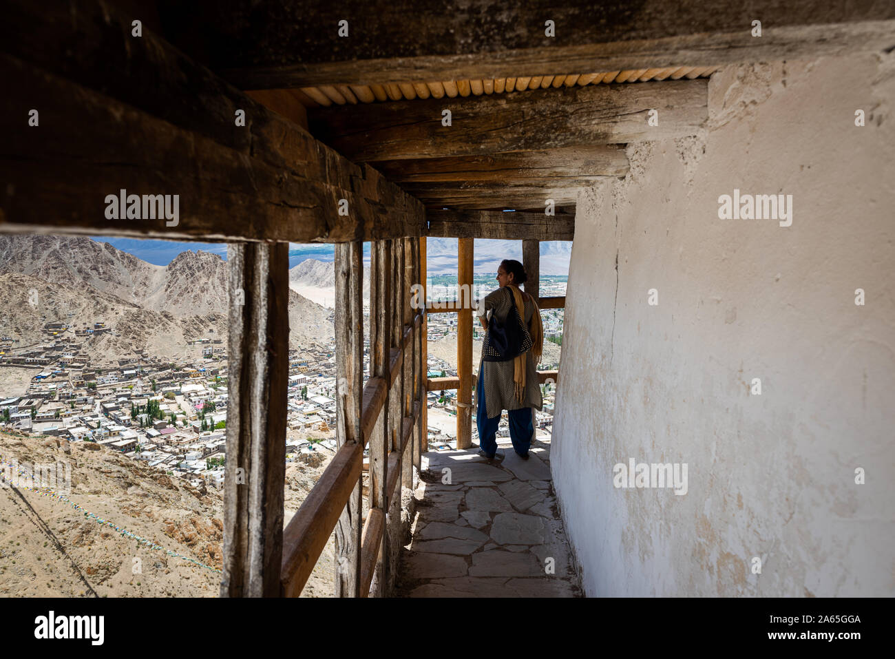 Vue de Namgyal Tsemo Gompa, Leh Banque D'Images