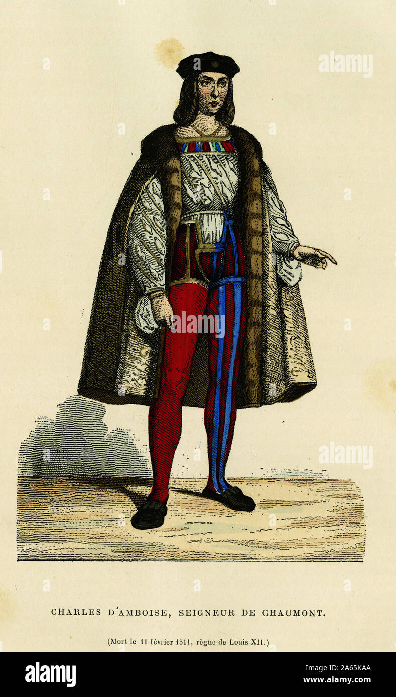Portrait de Charles II d'Amboise, seigneur de Chaumont, (1473-1511), qui fut gouverneur de Paris, du duche de Milan, de la seigneurerie de gènes, puis Banque D'Images