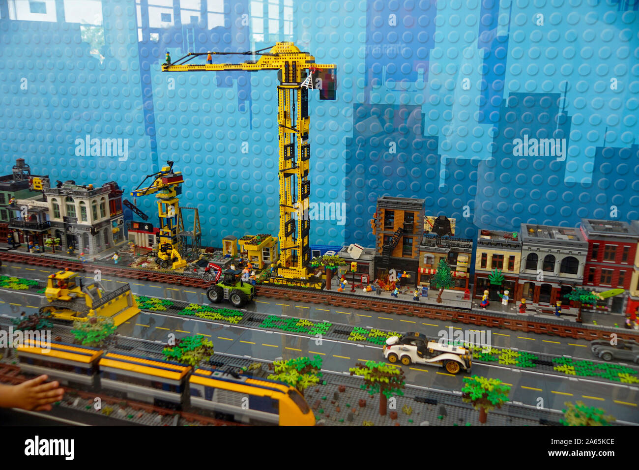 City scene à partir de blocs de construction Lego à l'Holon Children's  Museum. Holon, Israël Photo Stock - Alamy