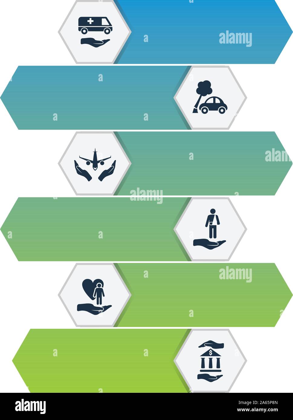 Vecteur conception infographiques d'assurance. Concept de montage : l'assurance médicale, assurance accident, assurance voyage d'icônes. Peut être utilisé pour rapport Illustration de Vecteur