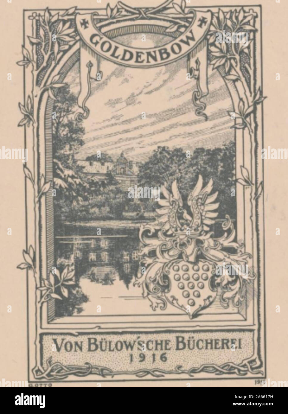 Exlibris Bülow Goldenbow Banque D'Images