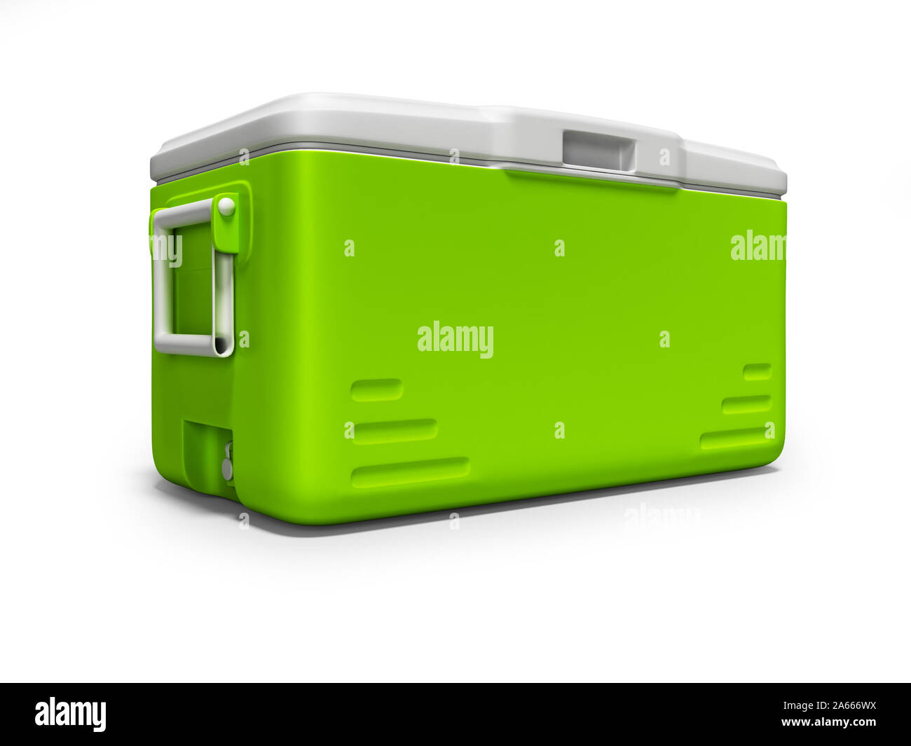 Réfrigérateur portable vert pour les boissons 3D render isolé sur fond blanc avec ombre Banque D'Images