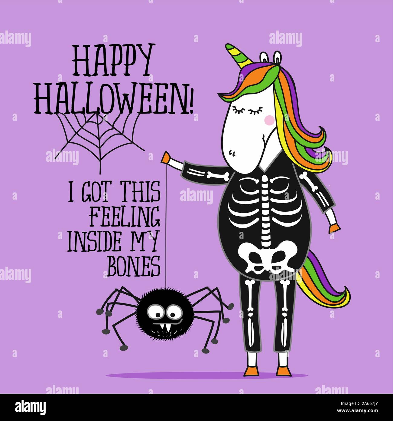 Happy Halloween, j'ai eu ce sentiment à l'intérieur de mes os - halloween  citation sur fond violet. Bon pour t-shirt, mug, scrap booking, cadeau,  presse à imprimer Image Vectorielle Stock - Alamy