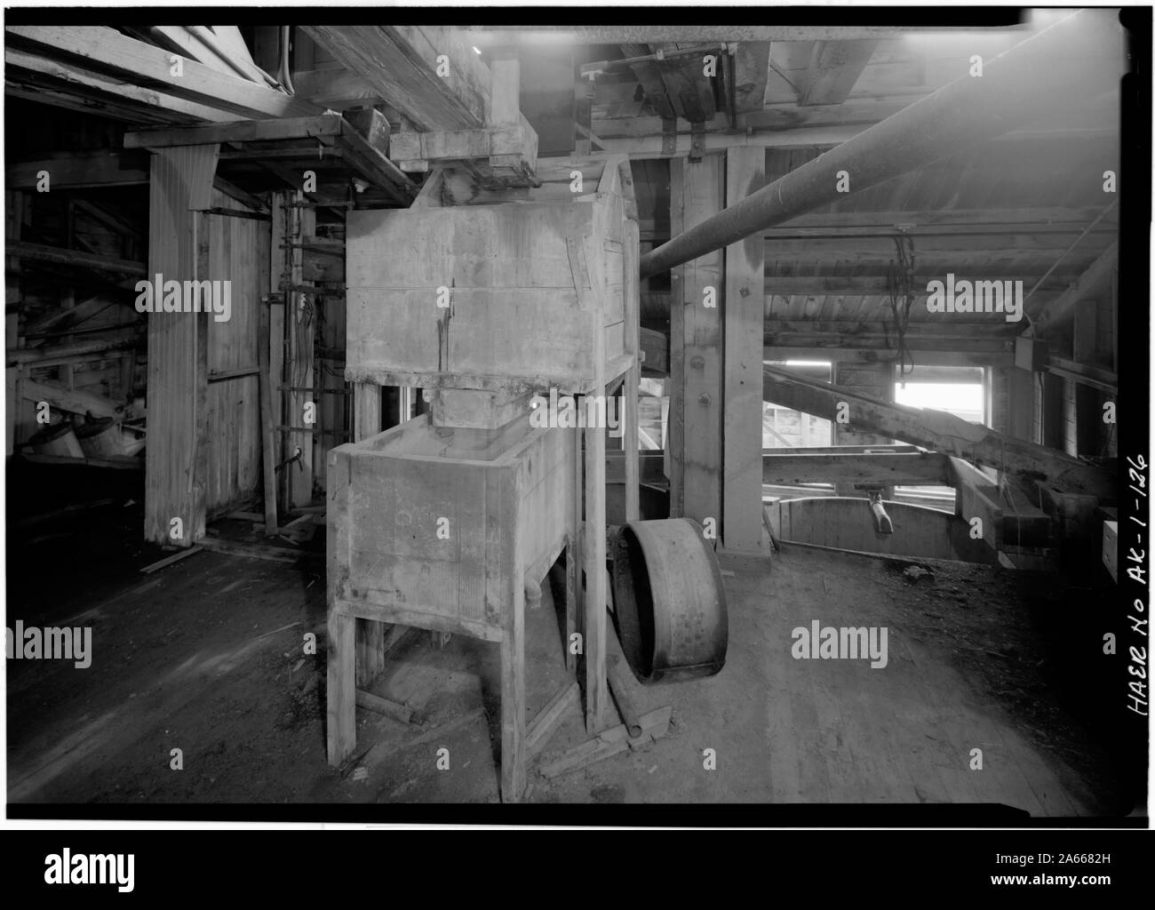 Les BOÎTES DE LA POMPE À EAU - la Kennecott Copper Corporation, sur la rivière de cuivre et le nord-ouest de Railroad, Kennicott, Recensement de Valdez-Cordova Zone, AK ; Banque D'Images