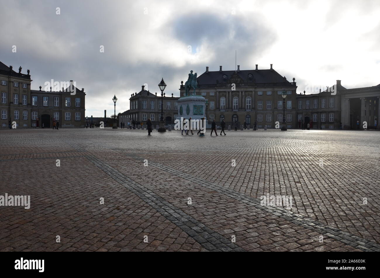 Le Palais d'Amalienborg Courtyard, Copenhague Banque D'Images
