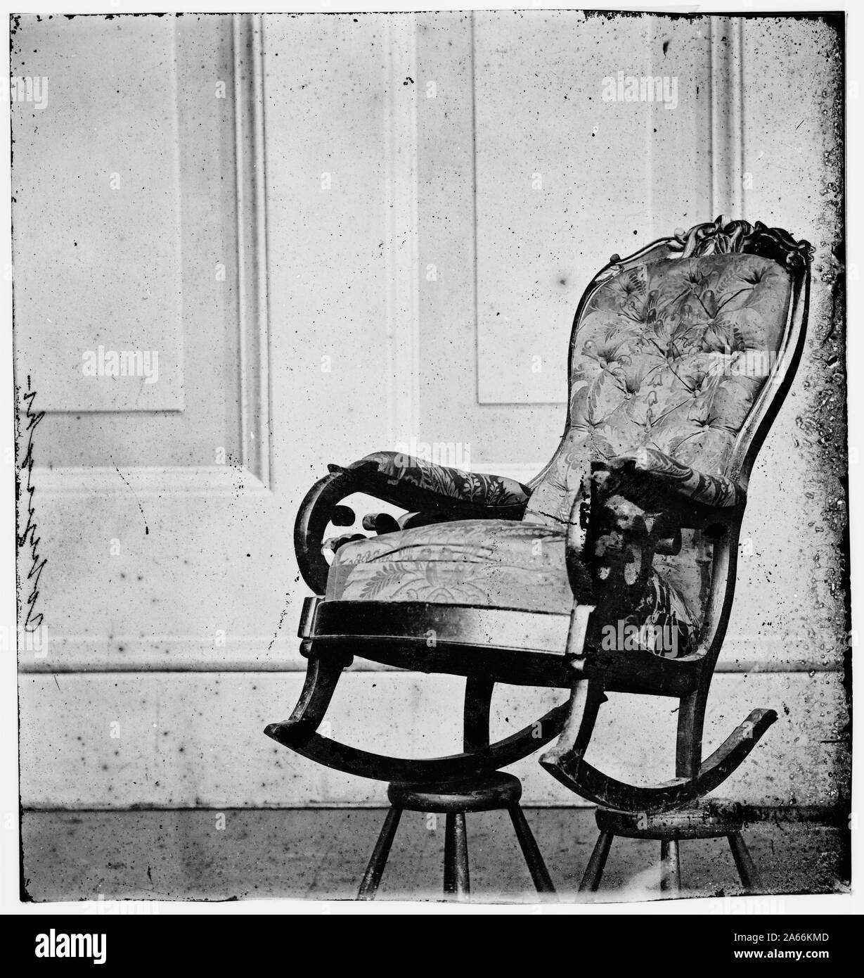 Washington, District de Columbia. Fauteuil occupé par Lincoln lorsque assassiné Banque D'Images