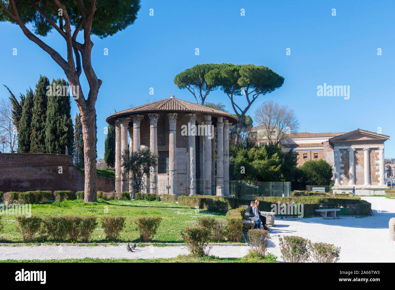 L'Italie, Rome, Via della Greca, Piazza Bocca della Verita, Forum Boarium, Temple d'Hercule Victor Banque D'Images