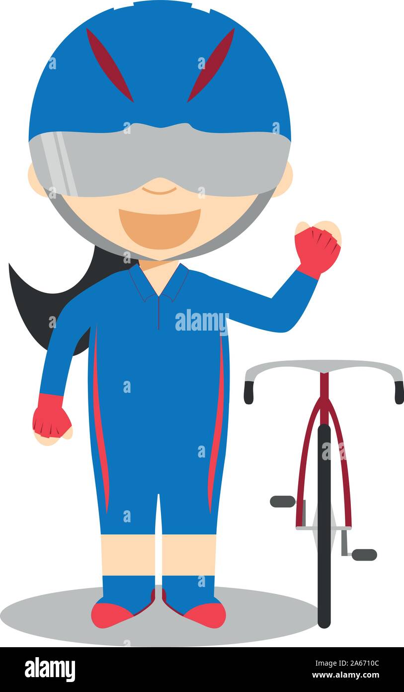 Illustrations vectorielles cartoon sport : Cyclisme sur piste (femelle) Illustration de Vecteur
