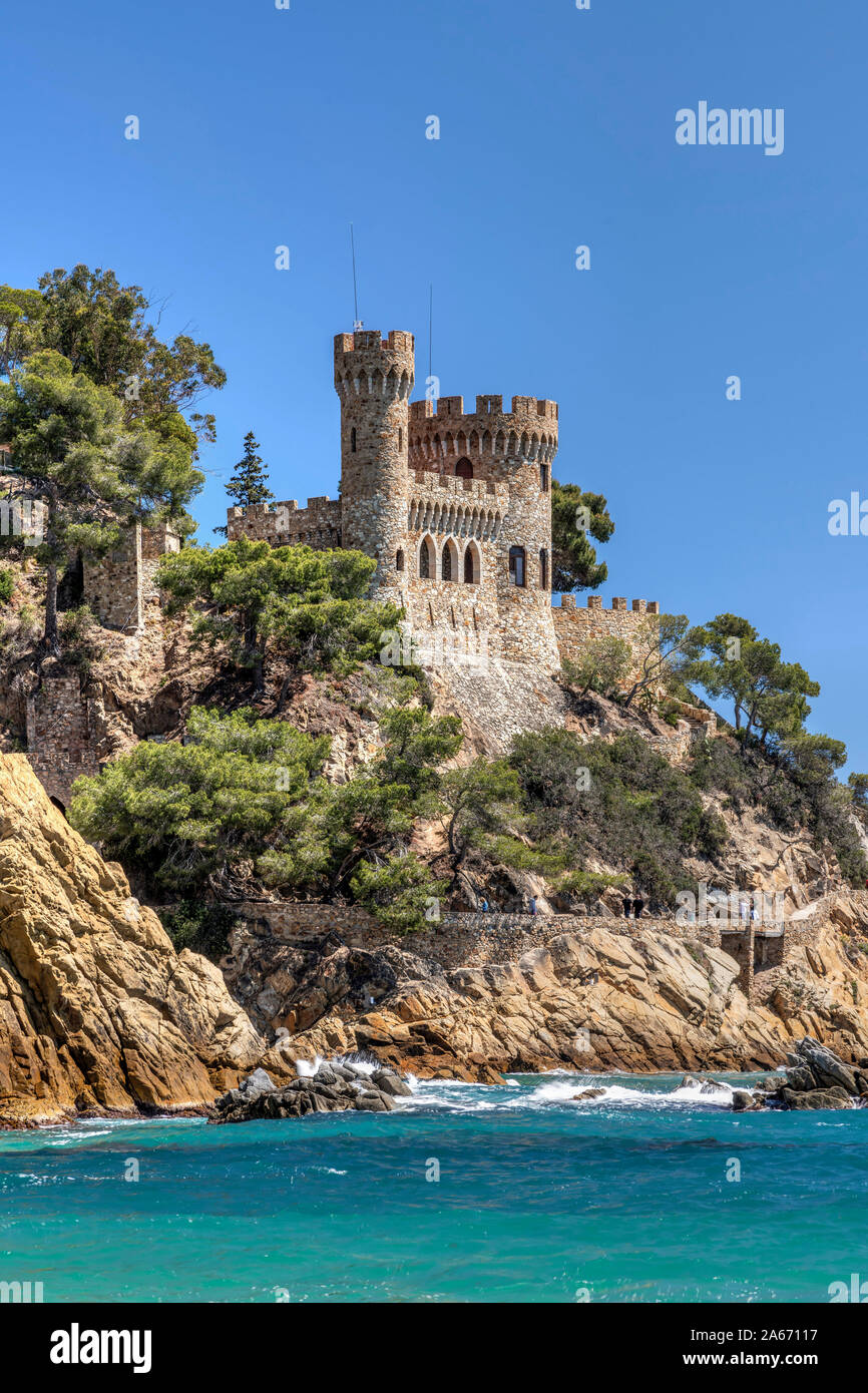 Castillo d'en château Plaja, Lloret de Mar, Costa Brava, Catalogne, Espagne Banque D'Images