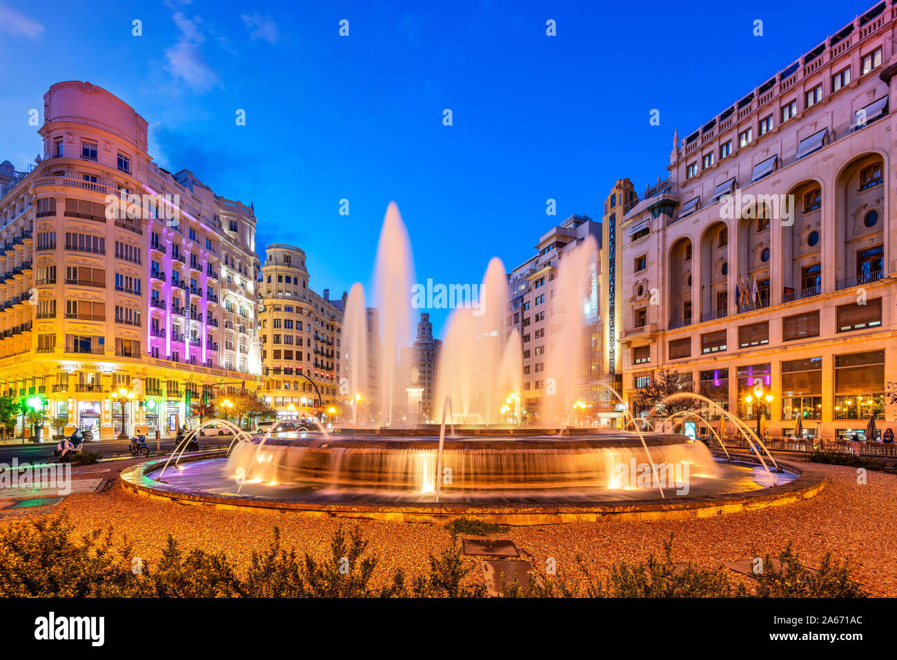 Plaza del Ayuntamiento, Valencia, Comunidad Valenciana, Espagne Banque D'Images