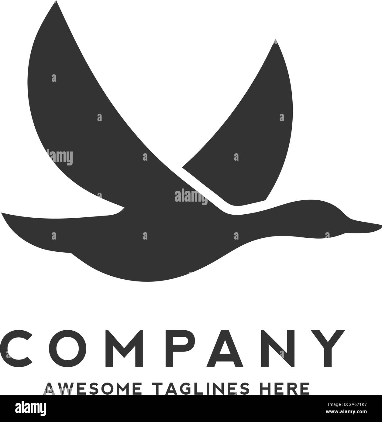 illustration vectorielle du logo de silhouette de canard créative Illustration de Vecteur