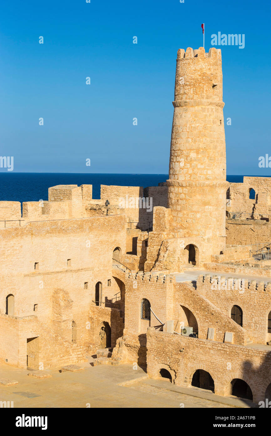 La Tunisie, Monastir, Rabat - monastère islamique fortifiée Banque D'Images