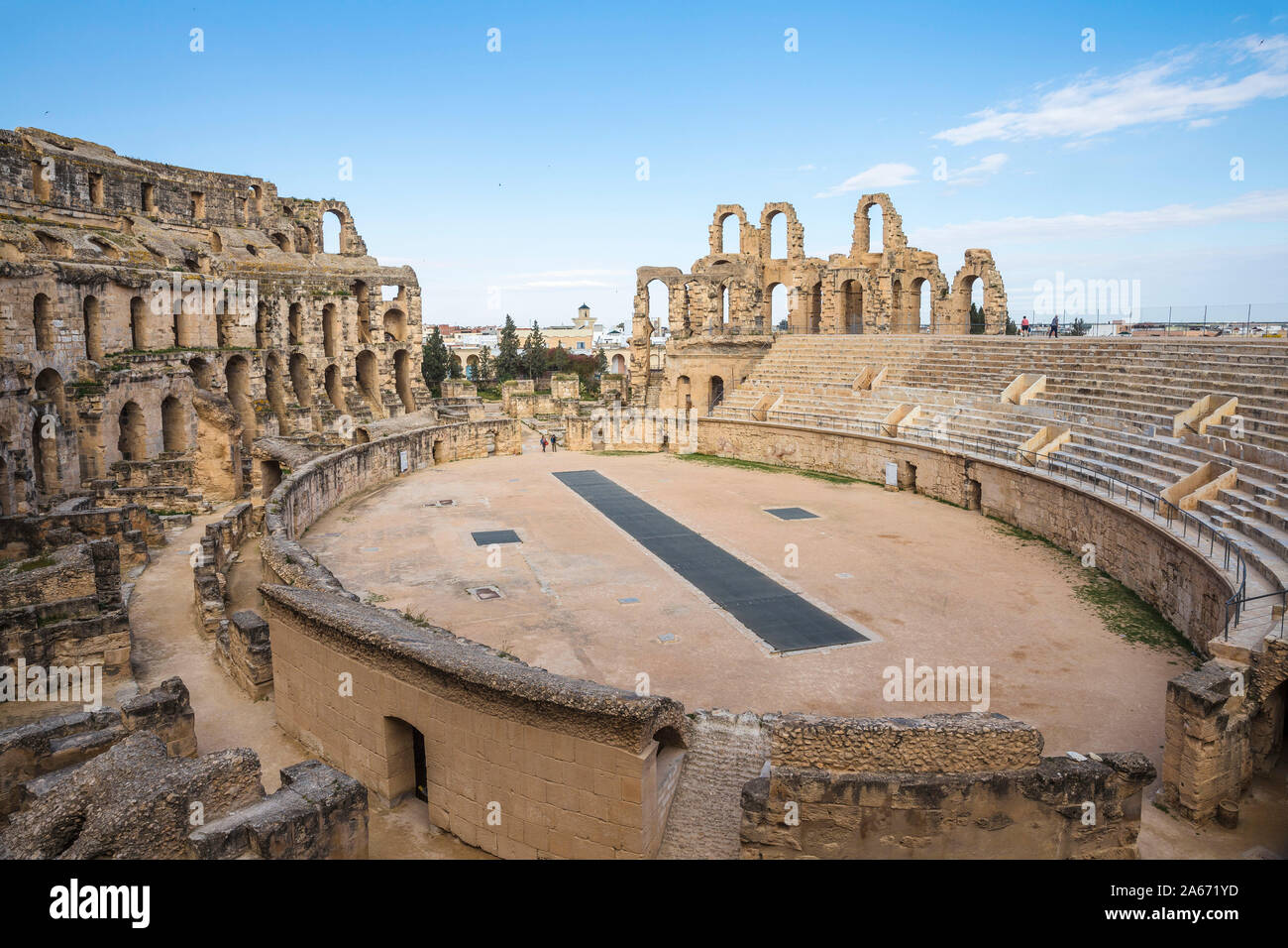La Tunisie, El Jem, l'Amphithéâtre Romain Banque D'Images