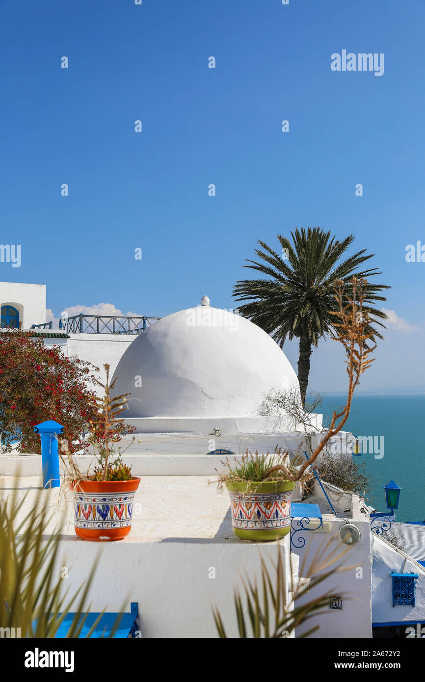 La Tunisie, Sidi Bou Said, Cafe des Delices, également appelé Café Sidi Chabaane Banque D'Images La Tunisie, Sidi Bou Said, Cafe des Delices, également appelé Café Sidi Chabaane Banque D'Images