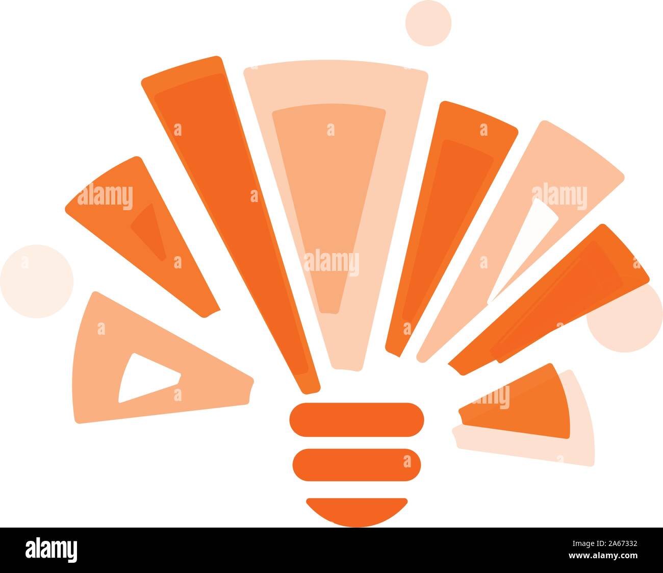 Idée symbole abstrait, avec des rayons de l'hémisphère qui se croisent sous la forme d'un soleil orange. Modèle conceptuel pour l'infographie logo de remue-méninges. Vector Illustration de Vecteur