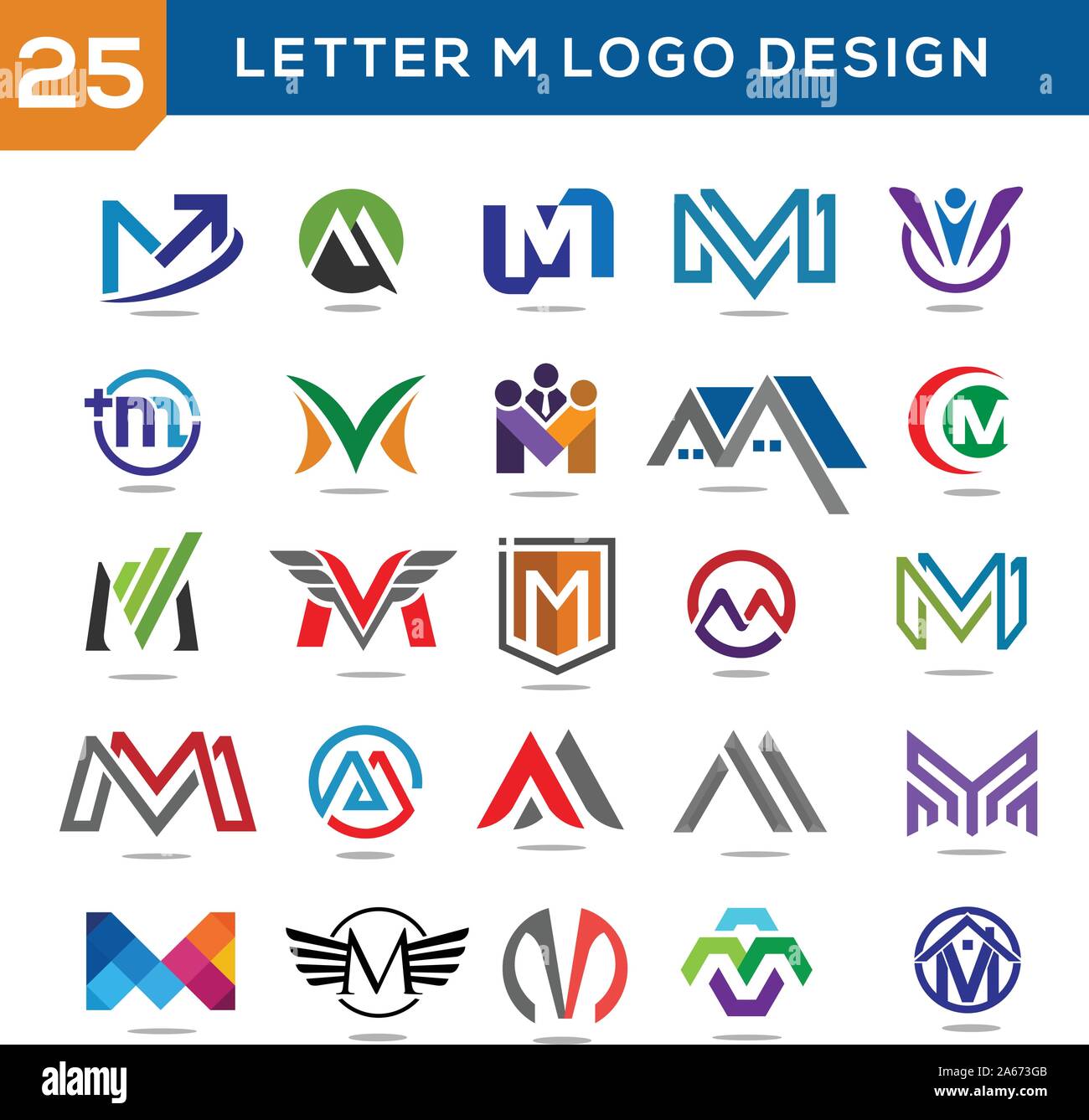 Lettre M Ensemble Logo, élégant et moderne de Lettre M Logo vector set Illustration de Vecteur