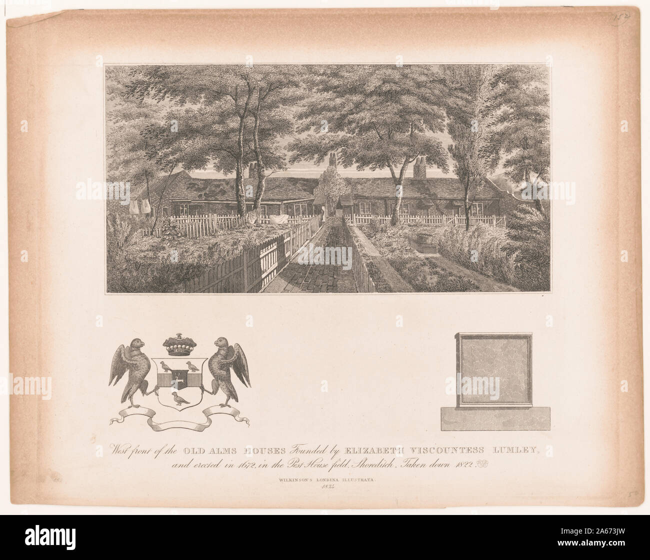 Avant de l'ouest de l'ancienne maison de l'Aumône Banque D'Images