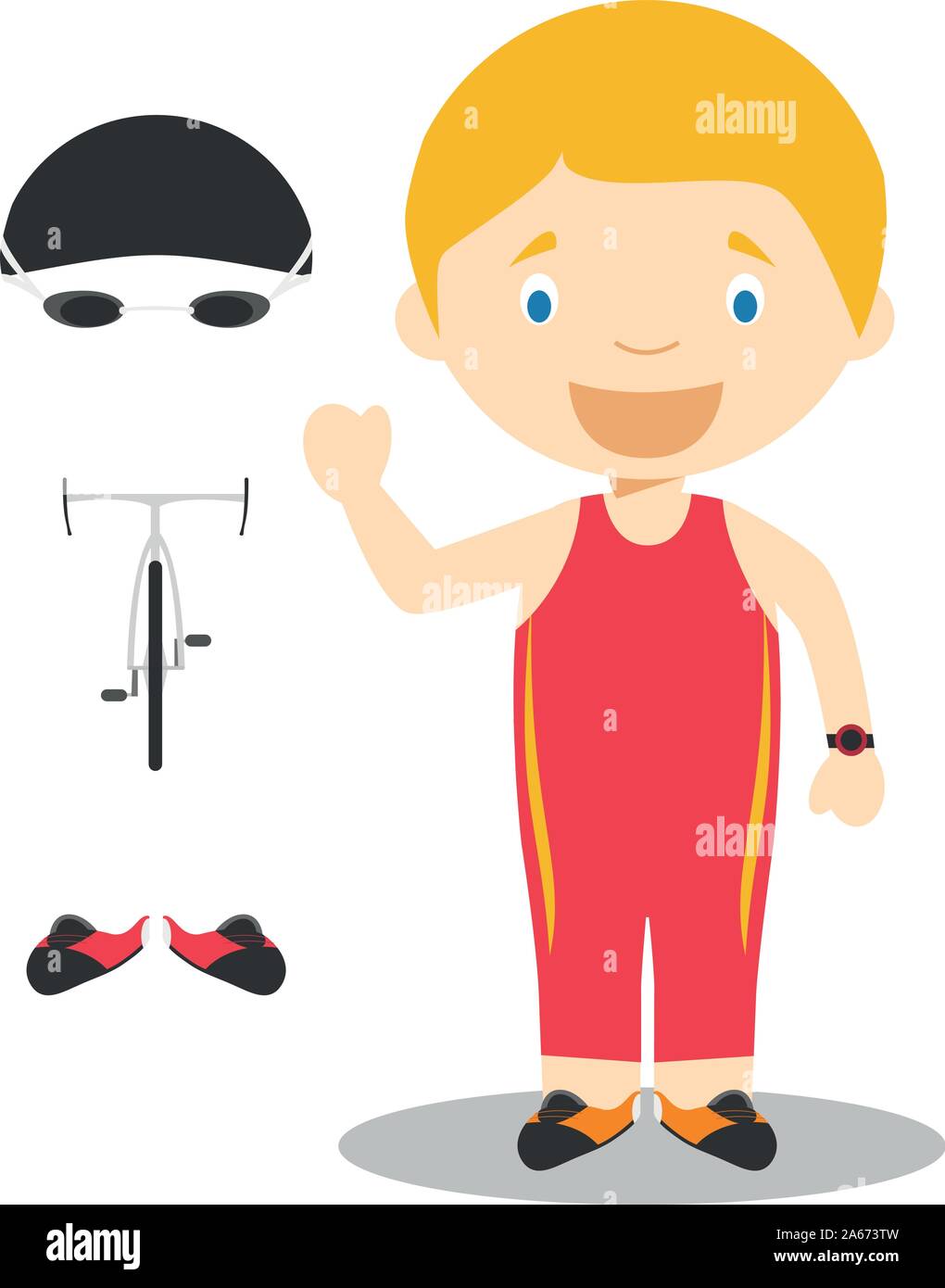Vector cartoon sport Triathlon : illustrations Illustration de Vecteur